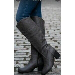 Dolce Grey Boots Knee High Size 9